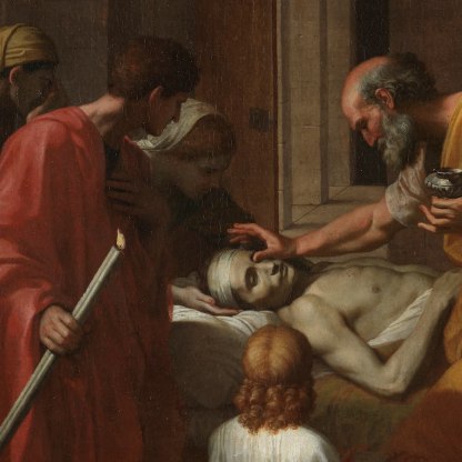 Image: Nicolas Poussin, Extreme Unction, 1638-40 (detail)